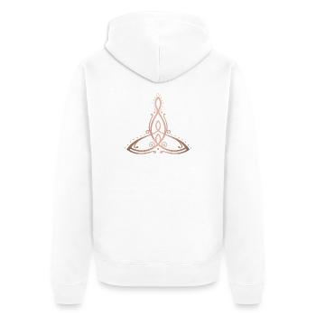 Celtic Motherhood Symbol Mutter mit zwei Kindern - Unisex Premium Bio Zip Hoodie - Weiß - Hinten - Thijin (182cm)