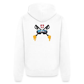 Savoie Ski und Savoyard Fondue Geschenk Haute Savoie - Unisex Premium Bio Zip Hoodie - Weiß - Hinten - Thijin (182cm)
