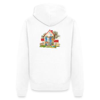 Maison de rêve pour tomber amoureux - Villa avec grand jardin - Veste à capuche bio Premium Unisexe - blanc - Dos - Thijin (182cm)