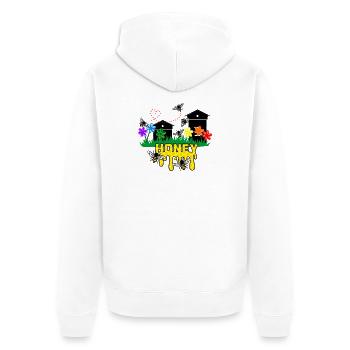 Honiggewächshäuser oder Bienenstöcke mit Bienen - Unisex Premium Bio Zip Hoodie - Weiß - Hinten - Thijin (182cm)