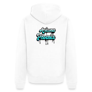 Phoenix Arizona Design - Unisex Premium Bio Zip Hoodie - Weiß - Hinten - Thijin (182cm)