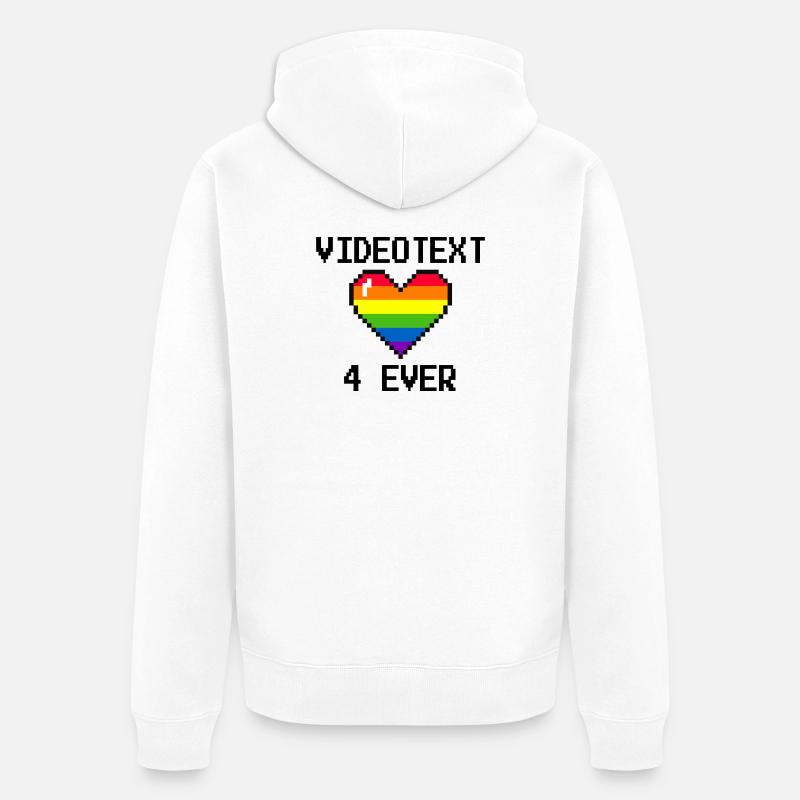 Videotext for ever - Unisex Premium Bio Zip Hoodie - Weiß
