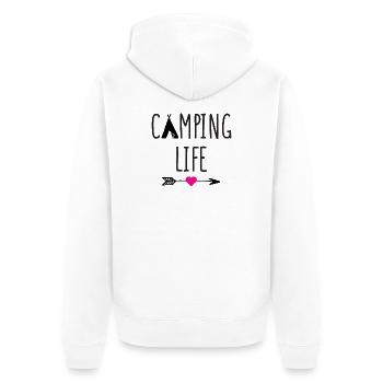 La vie en camping - Veste à capuche bio Premium Unisexe - blanc - Dos - Thijin (182cm)