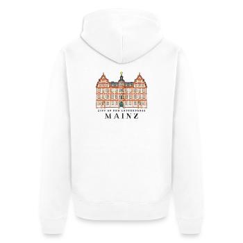 Mainz, City of Book Printing, Germany - Unisex Premium Organic Zip Hoodie - white - Back - Thijin (182cm)