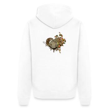 Wonderful steampunk watch - Unisex Premium Organic Zip Hoodie - white - Back - Thijin (182cm)