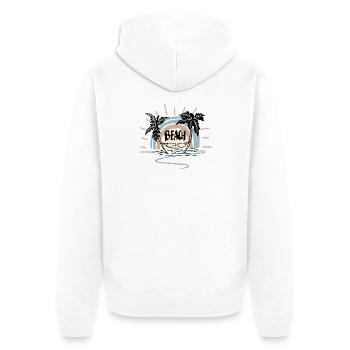 Vie à la plage Sunrise Arc - Veste à capuche bio Premium Unisexe - blanc - Dos - Thijin (182cm)