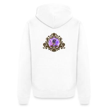 Cheval sauvage coloré élégant - Veste à capuche bio Premium Unisexe - blanc - Dos - Thijin (182cm)