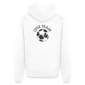 one team verein fußball club soccer illustration - Unisex Premium Bio Zip Hoodie - Weiß - Hinten - Thijin (182cm)