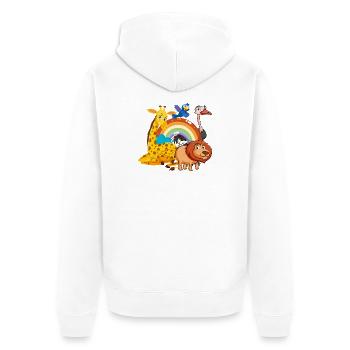 Regenbogen Dschungel Pals Illustration - Unisex Premium Bio Zip Hoodie - Weiß - Hinten - Thijin (182cm)