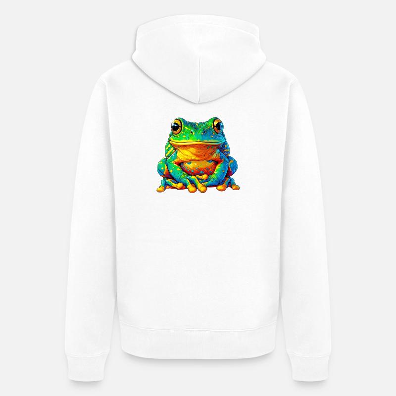 Grenouille - Veste à capuche bio Premium Unisexe - blanc