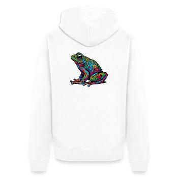 Frog - Unisex Premium Organic Zip Hoodie - white - Back - Thijin (182cm)
