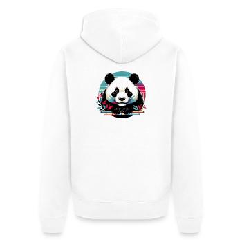 Panda - Unisex Premium Bio Zip Hoodie - Weiß - Hinten - Thijin (182cm)