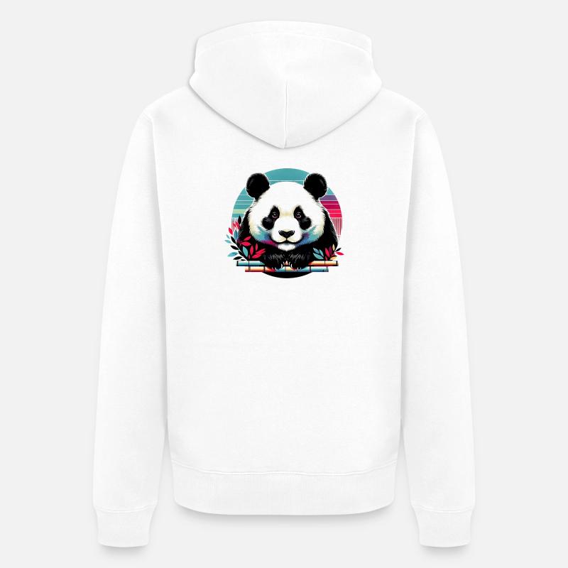 Panda - Veste à capuche bio Premium Unisexe - blanc