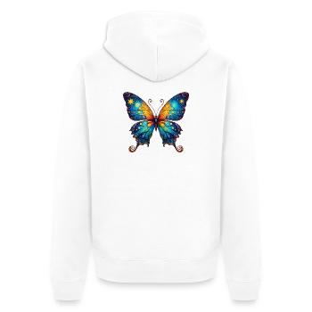 Van Gogh Schmetterling - Unisex Premium Bio Zip Hoodie - Weiß - Hinten - Thijin (182cm)