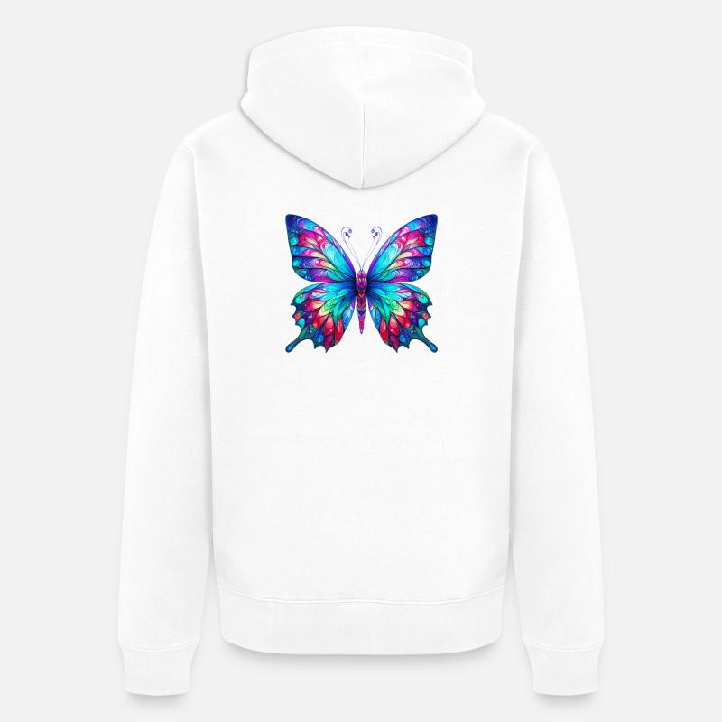 Papillon - Veste à capuche bio Premium Unisexe - blanc