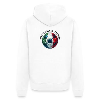 Italian football - Unisex Premium Organic Zip Hoodie - white - Back - Thijin (182cm)