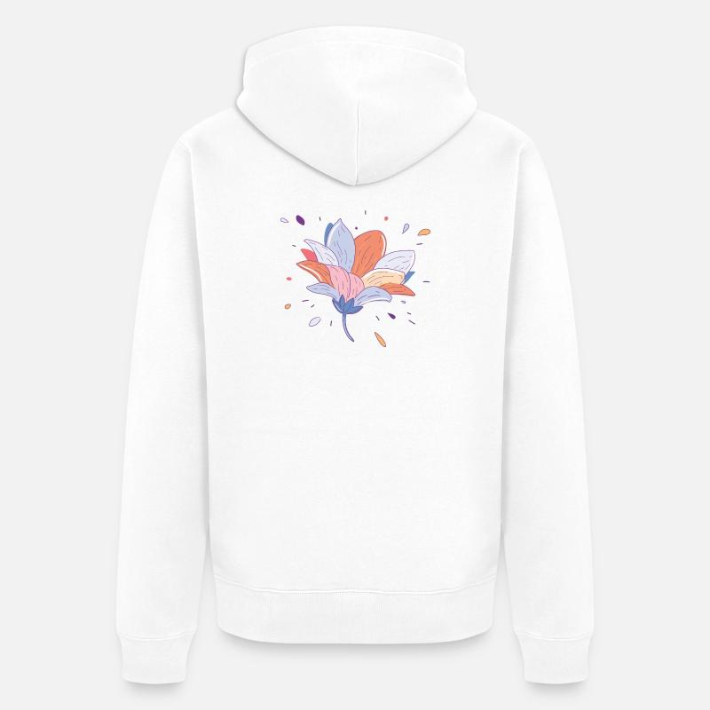 Fleur d’été - Veste à capuche bio Premium Unisexe - blanc