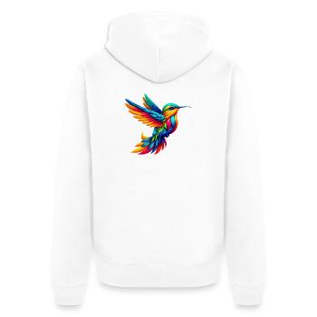Hummingbird - Unisex Premium Organic Zip Hoodie - white - Back - Thijin (182cm)