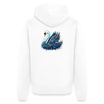 Swan - Unisex Premium Organic Zip Hoodie - white - Back - Thijin (182cm)