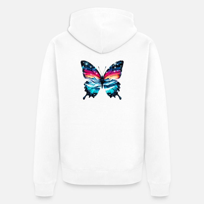 Papillon - Veste à capuche bio Premium Unisexe - blanc