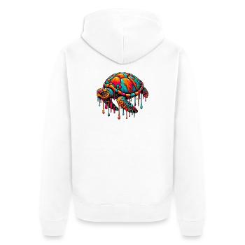 Turtle - Unisex Premium Organic Zip Hoodie - white - Back - Thijin (182cm)