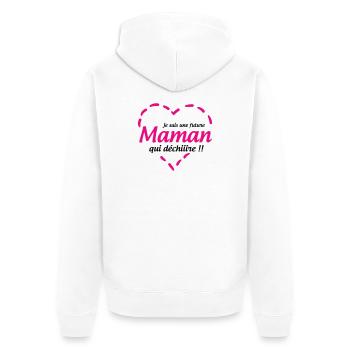 Je suis une future Maman qui déchiiire !! - Veste à capuche bio Premium Unisexe - blanc - Dos - Thijin (182cm)