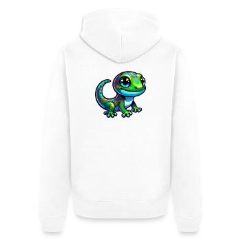 Gecko - Veste à capuche bio Premium Unisexe - blanc - Dos - Thijin (182cm)