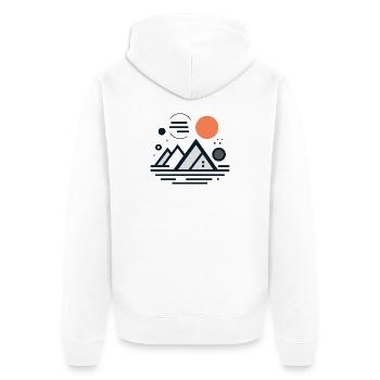 Montagnes - Veste à capuche bio Premium Unisexe - blanc - Dos - Thijin (182cm)