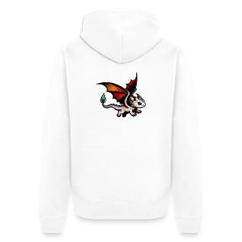 Drache - Unisex Premium Bio Zip Hoodie - Weiß - Hinten - Thijin (182cm)