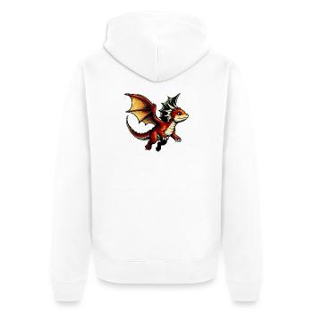 Dragon - Unisex Premium Organic Zip Hoodie - white - Back - Thijin (182cm)