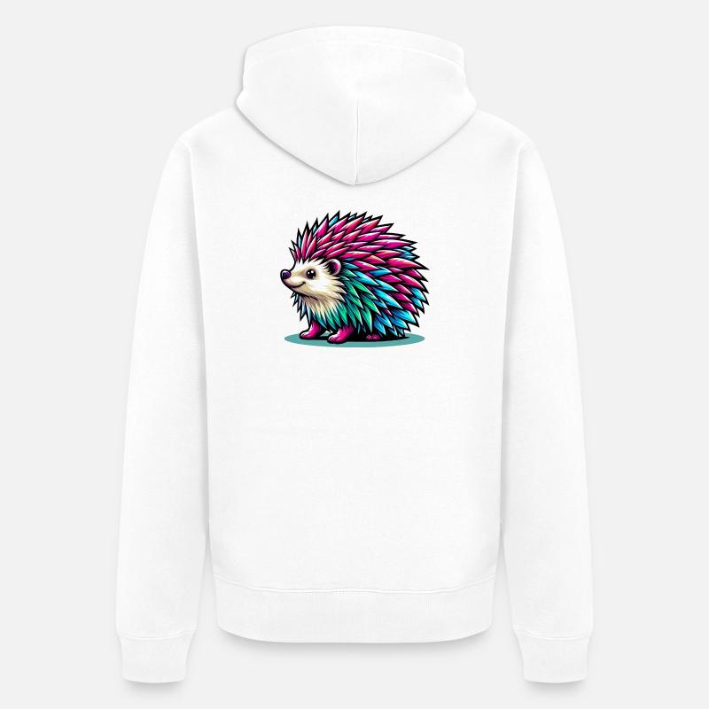 Hérisson - Veste à capuche bio Premium Unisexe - blanc