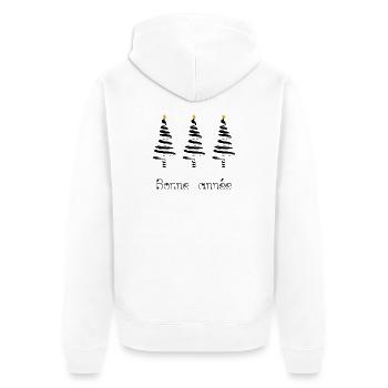 SAPIN. BONNE ANNEE. SAINT SYLVESTRE - Veste à capuche bio Premium Unisexe - blanc - Dos - Thijin (182cm)