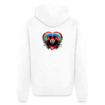 The magic of the moment: elegant cheerful silhouettes - Unisex Premium Organic Zip Hoodie - white - Back - Thijin (182cm)