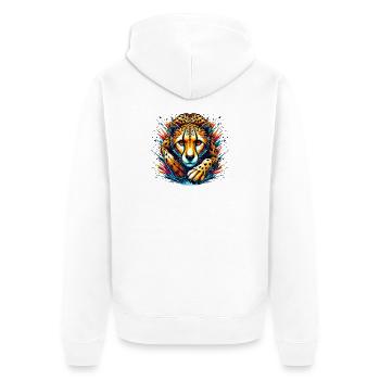 Cheetah - Unisex Premium Organic Zip Hoodie - white - Back - Thijin (182cm)