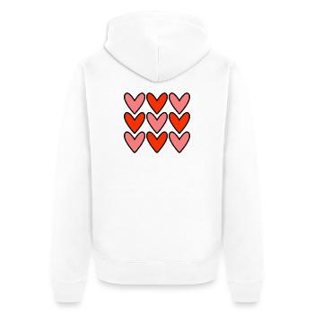 HEART. HAPPY BIRTHDAY. HAPPY BIRTHDAY - Unisex Premium Organic Zip Hoodie - white - Back - Thijin (182cm)