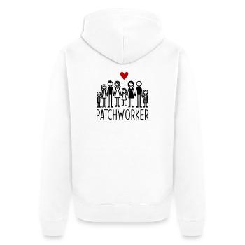 Patchworker - Unisex Premium Bio Zip Hoodie - Weiß - Hinten - Thijin (182cm)