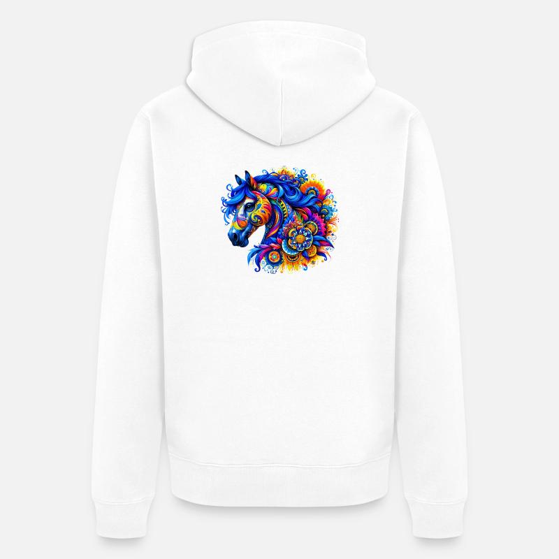 Cheval - Veste à capuche bio Premium Unisexe - blanc