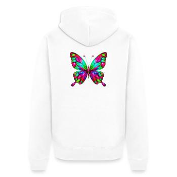 Papillon - Veste à capuche bio Premium Unisexe - blanc - Dos - Thijin (182cm)