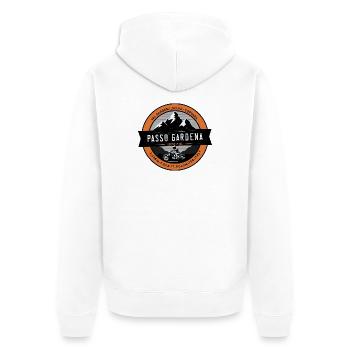 Grödnerjoch , Dolomiten , Italien - Unisex Premium Bio Zip Hoodie - Weiß - Hinten - Thijin (182cm)