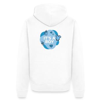 Es ist eine Babyparty für Jungen und Babys - Unisex Premium Bio Zip Hoodie - Weiß - Hinten - Thijin (182cm)