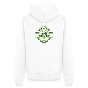 Logo vigne Bourguignonne avec des escargots  - Veste à capuche bio Premium Unisexe - blanc - Dos - Thijin (182cm)