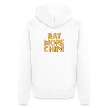 Mangez plus de chips, PotatoLover - Veste à capuche bio Premium Unisexe - blanc - Dos - Thijin (182cm)