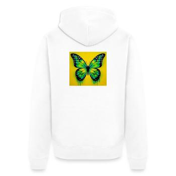 Schmetterling - Unisex Premium Bio Zip Hoodie - Weiß - Hinten - Thijin (182cm)