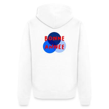 HAPPY NEW YEAR. NEW YEAR'S EVE. NEW YEAR - Unisex Premium Organic Zip Hoodie - white - Back - Thijin (182cm)