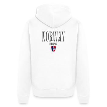 Originally from Norway, born in Norway - Unisex Premium Organic Zip Hoodie - white - Back - Thijin (182cm)