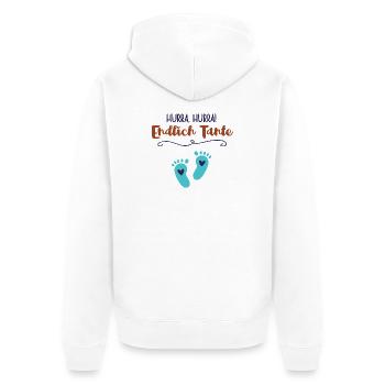 Finally Aunt Nephew Boy Baby Announcement - Unisex Premium Organic Zip Hoodie - white - Back - Thijin (182cm)