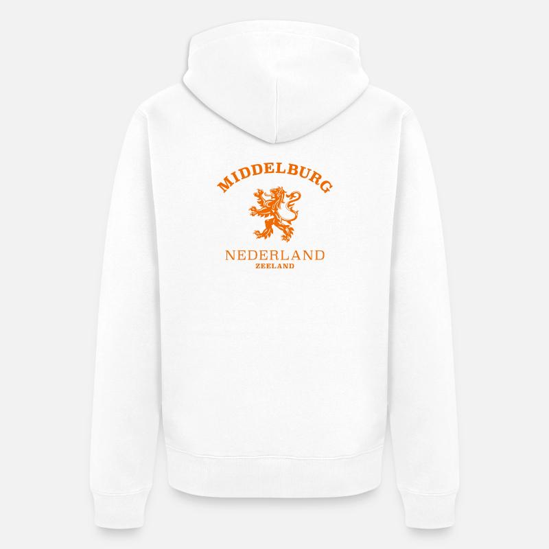 Middelburg, Pays-Bas, Pays-Bas - Veste à capuche bio Premium Unisexe - blanc