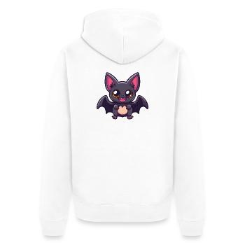 Fledermaus Halloween Lustig Comic - Unisex Premium Bio Zip Hoodie - Weiß - Hinten - Thijin (182cm)