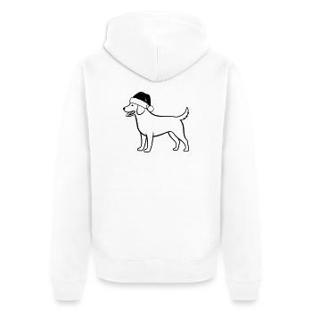 Illustration de dessin animé de chien de Noël - Veste à capuche bio Premium Unisexe - blanc - Dos - Thijin (182cm)