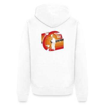 Classic Oldschool Basketball Design Retro - Unisex Premium Organic Zip Hoodie - white - Back - Thijin (182cm)